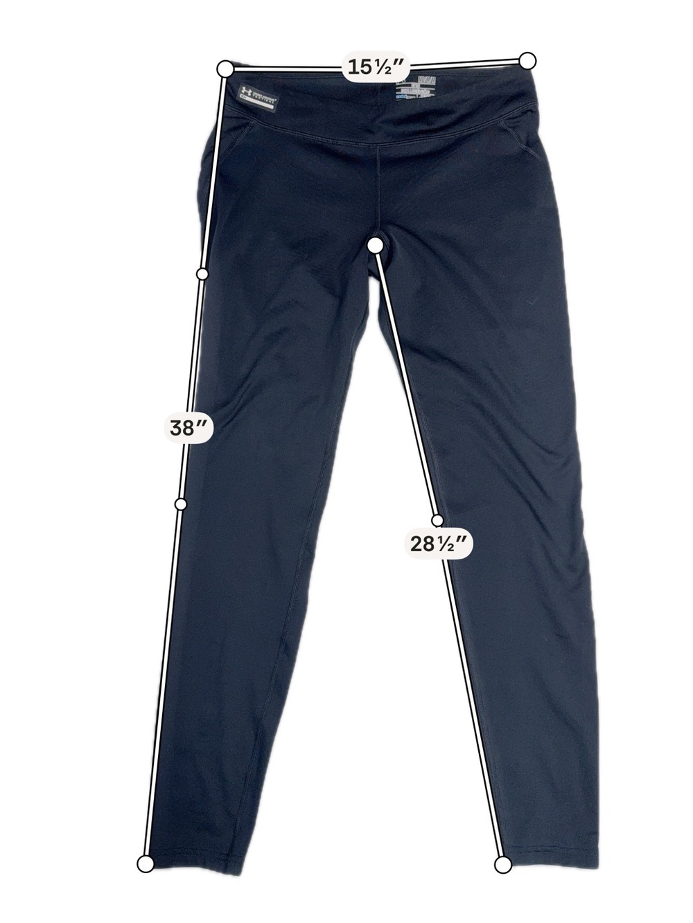Under Amour Cold Gear Black Leggings Size Medium - Picture 5 of 8